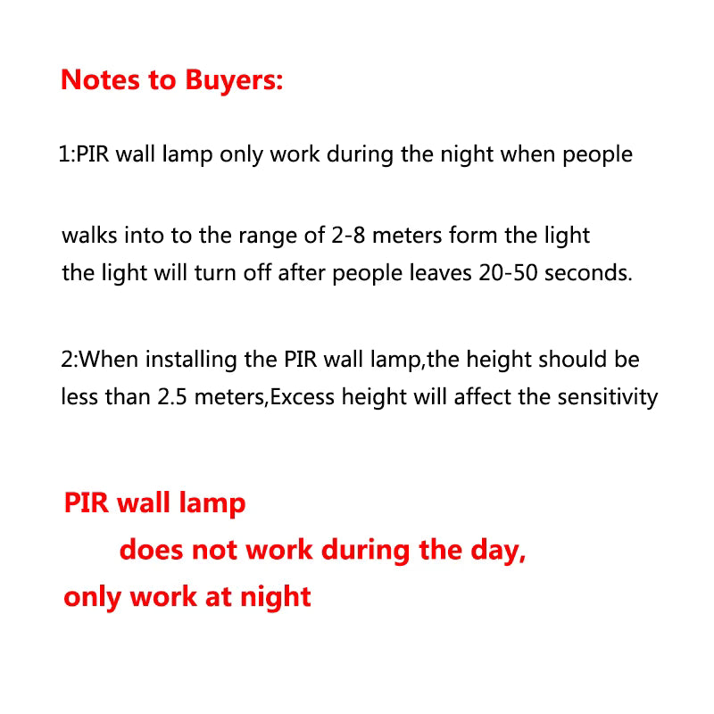 PIR Motion Sensor LED Wall Light – Waterproof Modern Outdoor & Indoor Smart Lamp